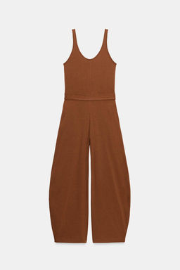 HEAVY COTTON JUMPSUIT WITH BELT - Zara фото 8