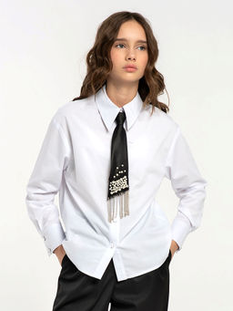 Школьная рубашка для девочек Mooriposh, модель 06221  фото 7