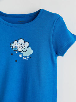 Bisiklet Yaka Bask?l? Erkek Bebek Tulum