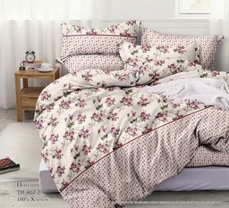 Постельное белье - Поплин Премиум 407 мелкие розочки 2-спальный с Евро простыней - Luteks фото 2