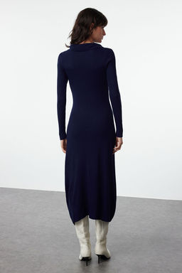 TRENDYOLMILLA Tas Midi Triko Cizgili Biye Detayl? Elbise TWOAW25EL00007 фото 5