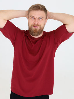 Футболка овер unisex, бордо - Inzibe фото 5