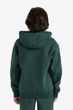 Kap__onlu Bask_l_ __i Yumu_ak T_yl_ Sweatshirt Erkek _ocuk - Defacto фото 5