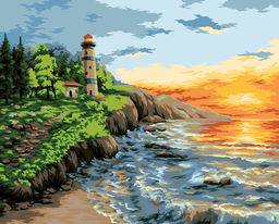 ФРЕЯ PNB/PL-232 Набор для раскрашивания по номерам 50 х 40 см Маяк на закате