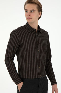 Мужская рубашка цвета хаки с длинным рукавом Неожиданная скидка в корзине - U.s. polo assn фото 3