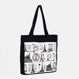 Шоппер «Франция», на молнии с подкладкой, 42×9×32 см, чёрный