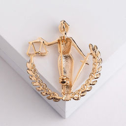 Брошь «Фемида» богиня правосудия, цвет золото