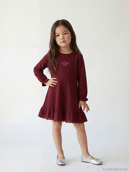 Nak??l? Uzun Kollu K?z ?ocuk Elbise