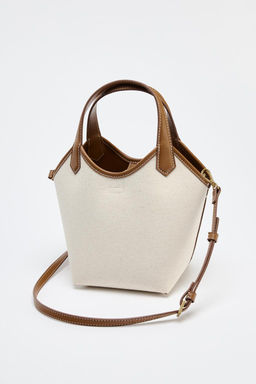 CONTRAST CANVAS MINI TOTE BAG - Zara фото 4