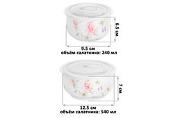 Набор 2 салатников 12,5*12,5*7 см 540 мл + 9,5*9,5*6,5 см 240 мл Диана с плас.крышкой - Elan gallery фото 9