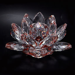 Лотос хрустальный красные переливы 7см-11см