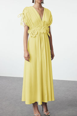 Trendyolmilla Ac?k Mavi 3 Boyutlu Cicek Detayl? Poplin S?k Abiye Gece Mezuniyet Elbisesi TPRSS24EL00282  фото 17