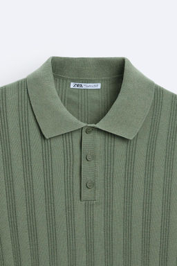 RIBBED KNIT POLO SHIRT - Zara фото 15