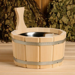 Шайка - ушат для бани и сауны, 3 л, липа, нержавеющая вставка, «Добропаровъ»