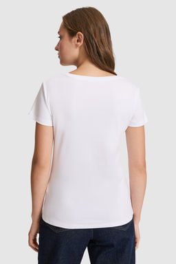 Kad_n Beyaz Bisiklet Yaka Basic Ti__rt - U.s. polo assn фото 5