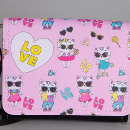 Сумка детская Кошечка на клапане, цвет чёрный/розовый, 15х4х12 см - NAZAMOK KIDS фото 5