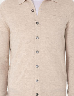 Bej Regular Fit Y_n Kar___ml_ Triko H_rka - Cacharel фото 6