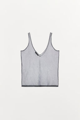 TOP TIRANTES HILO METALIZADO / Plata - Zara фото 5
