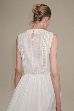 VESTIDO MIDI BORDADO ZW COLLECTION / Crudo - Zara фото 3