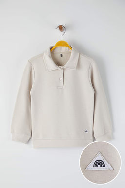 Tas*002 Unisex Cocuk Pamuklu Duz Polo Yaka Regular Orme Sweatshirt TKDAW26SW00028 - Trendyolmilla фото 4