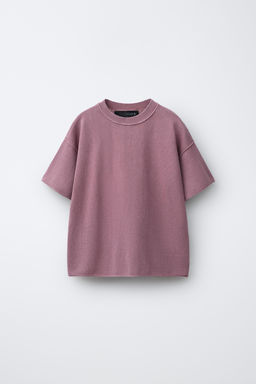 CAMISETA PUNTO EFECTO LAVADO / Rosa palo