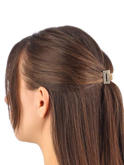 Цена за 6 шт. Крабик для волос «Грейс», прямой, 2.5 см, золотистый