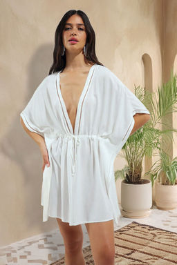 Haki Mini Dokuma Nak?sl? Plaj Kimono&Kaftan TBESS25KM00013 - Trendyolmilla фото 8