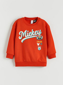 Mickey Mouse Bask?l? Erkek ?ocuk Sweatshirt
