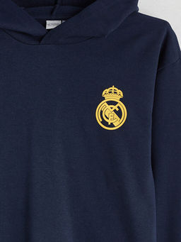 Kap??onlu Real Madrid Bask?l? Erkek ?ocuk Sweatshirt