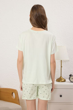 Mint Cicek Desenli %100 Pamuk Orme Hamile & Lohusa Pijama Tak?m? TBBSS25AI00061