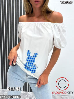 Женская летняя блузка с открытыми плечами