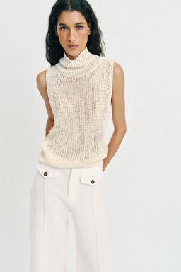 PANTAL?N CULOTTE TEJIDO R?STICO / Crudo - Zara фото 10
