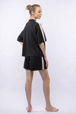 Комплект жен.(блузка и шорты) Sandara черный Pajamas - Sensera фото 2