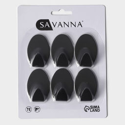 Крючки самоклеящиеся SAVANNA Black Loft, 6 шт., металл, 1.95.33.5 см, чёрные  фото 5