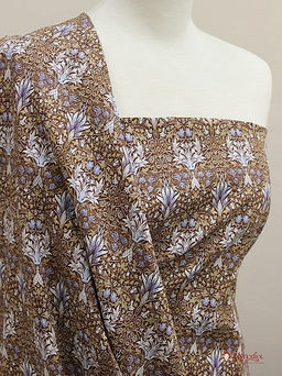 Импорт. хлопок Фантазийные цветы цв.шоколад, ш.1.49м, хлопок-100%, 100гр/м.кв - Купава фото 4