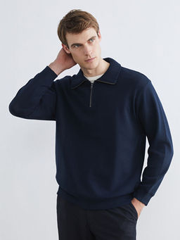 Dik Yaka Erkek Sweatshirt