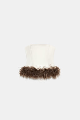FEATHER BANDEAU TOP - Zara фото 6