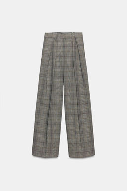 ZW COLLECTION CHECKED DARTED TROUSERS - Zara фото 7