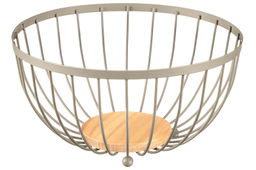 Корзина для фруктов 25*25*13 см Мокко с деревянным основанием, металл - Elan gallery фото 3