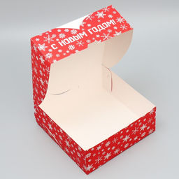 Коробка подарочная новогодняя складная «С Новым годом», 25×25×10 см