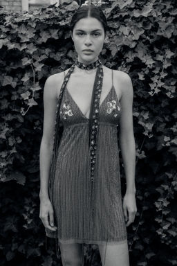 SHORT FRINGED BEADED DRESS