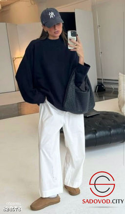 Свитер-туника из плотного вязаного трикотажа