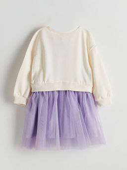 T?t?l? Bask?l? K?z ?ocuk Elbise