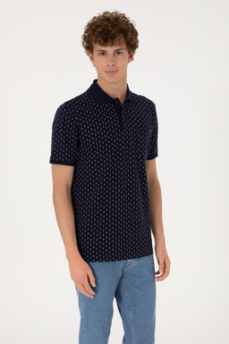 Erkek Regular Fit Polo Yaka Lacivert Desenli Ti__rt Sepette S_rpriz _ndirim - U.s. polo assn фото 3