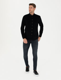 Siyah Regular Fit Uzun Kollu G_mlek