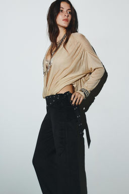 FLARE PAREO TROUSERS WITH STUDS