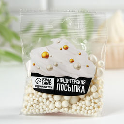 Цена за 2 шт. Кондитерская посыпка для куличей, мягкая, белая, 50 г.