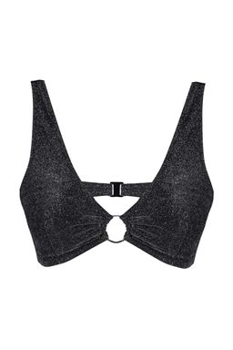 TRENDYOLMILLA Kahverengi Ucgen Aksesuarl? Simli Bikini Ustu TBESS23BU00306 фото 15
