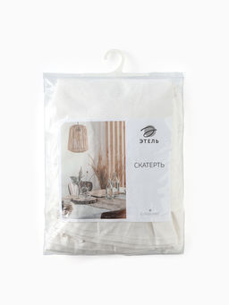 Скатерть «Этель» Ivory, 150×220+/-3 см, 100% лён, белая, 170 г/м²