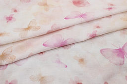 Вискоза с хлопком Акварельные бабочки, ш.1.45м, хл-70%, вискоза-30%, 85гр/м.кв - Купава фото 4